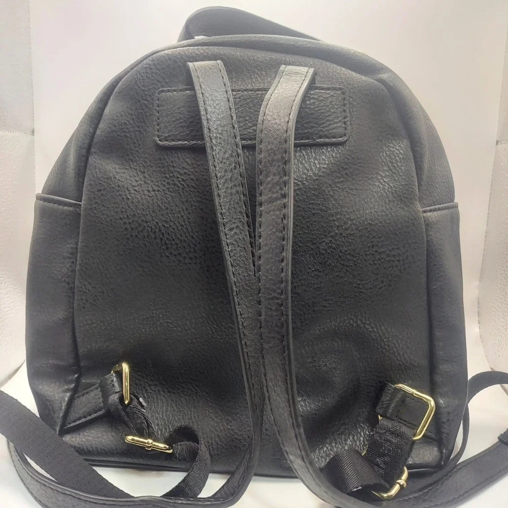Steve Madden Black Mini Backpack Purse‎ Studded Faux Leather Fashion Bag